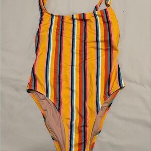 Madewell Vibrant Striped One Piece Swimsuit Sz S SKU 2